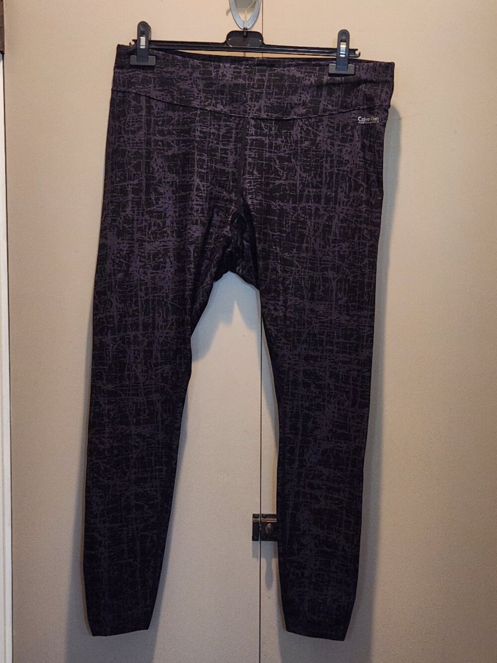 Calvin Klein Performance 1X Leggings Black Gray Ruched Quick Dry Like New